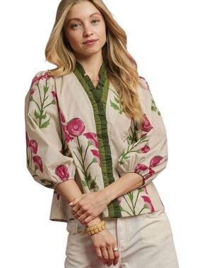 Umgee Last Summer Floral Ruffle Top